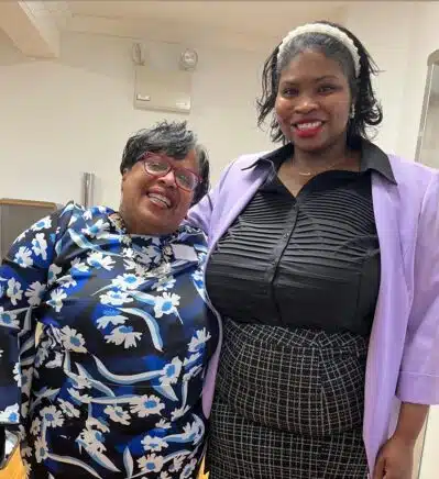 Joyce Chester, Former President and CEO, pictured with current President and CEO Javonna Wylie.