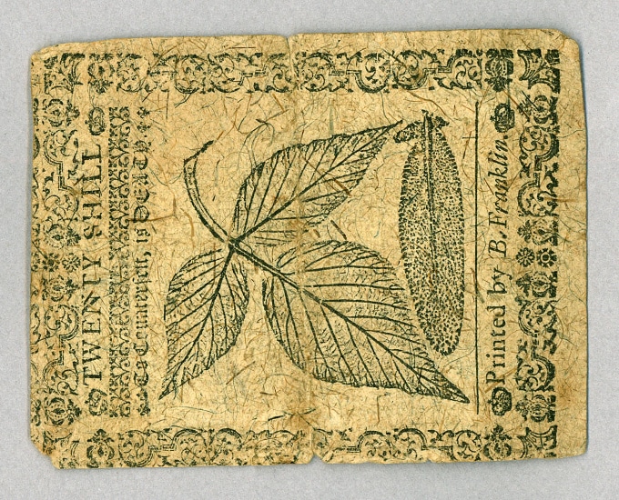 Currency printed by Benjamin Franklin