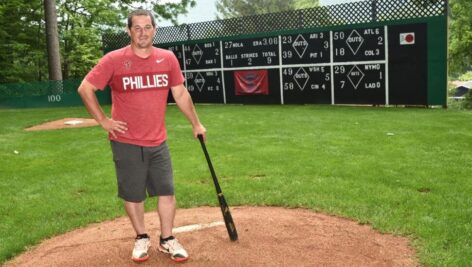 Kurt Klinger's backyard Wiffle Ball field.