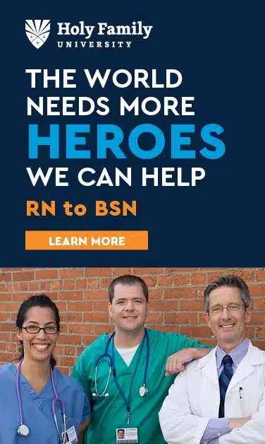 Bucks County Holy Family University The world needs more hero block ad.