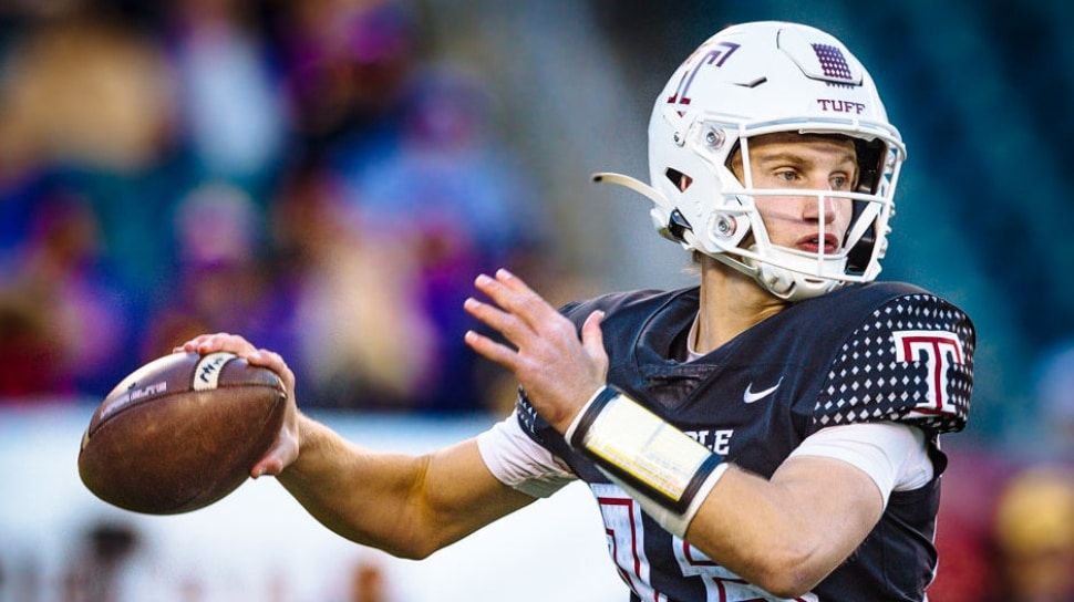 Temple University quarterback E.J. Warner