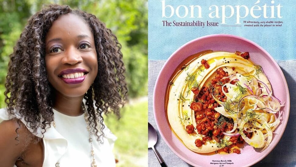 Jamila Robinson Headhot with Bon Appétit cover