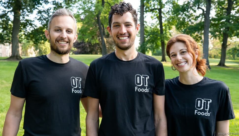 OT Foods co-founders wearing OT Foods T-Shirts