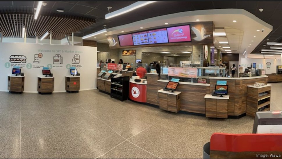 The inside of an experimental digital Wawa store