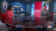 Kristen Welker and Chuck Todd on the set of Meet the Press