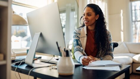 Sales Professional at her desk