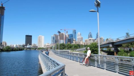 Schuylkill River Trail boardwalk near South Street