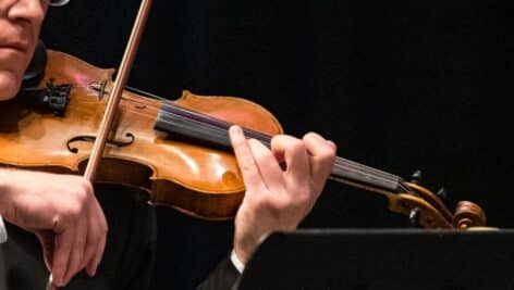 A violinist playing the violin,