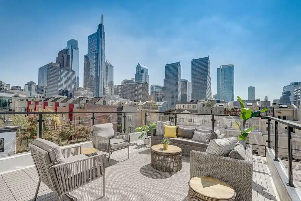 View of Center City from the deck of 2130 Spring Street.