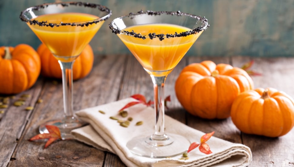 Halloween-inspired drinks and pumpkins
