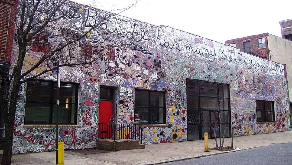 The mosaic outside the former venue of the Painted Bride Art Center.