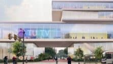 A rendering of Temple's proposed new media and performing arts building.