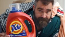 Jason Kelce, as seen in the new Eagles players Tide commercial