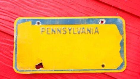 Old Pennsylvania License Plate