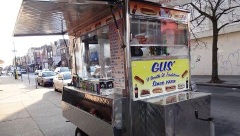 Gus' food cart, a South Street staple for 45 years.