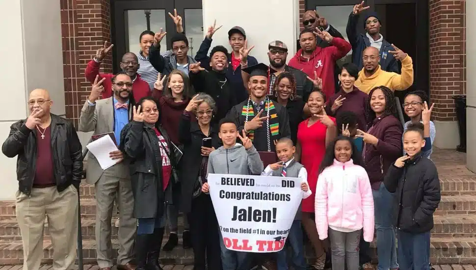 Jalen Hurts and his family after his graduation.