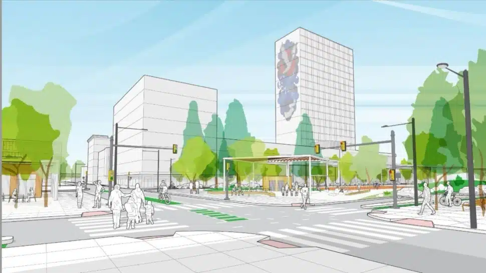 Rendering of the Chinatown Stitch Project with proposed cap