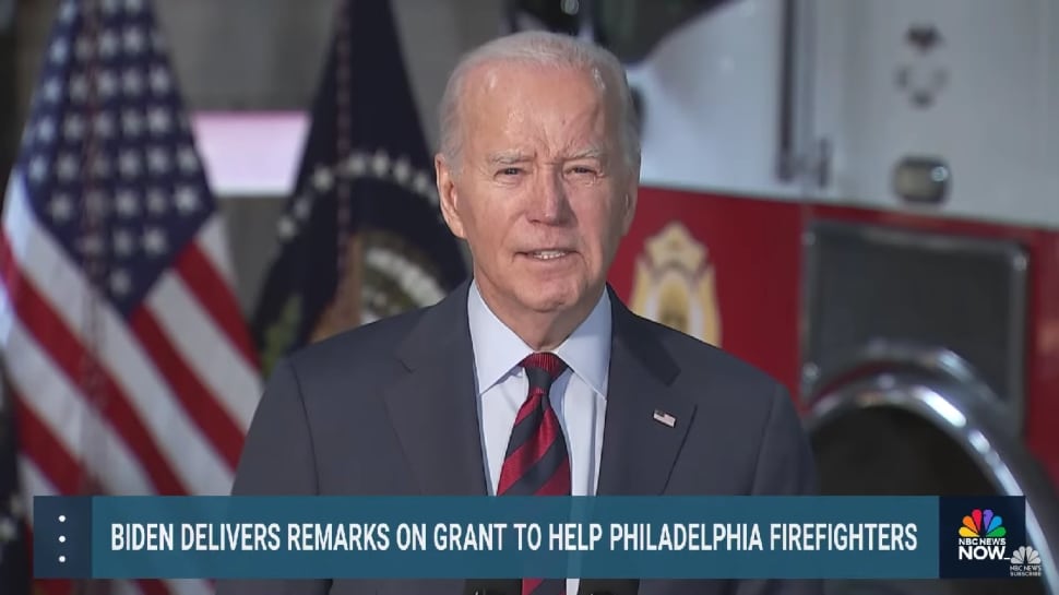 Joe Biden speaking at a podium