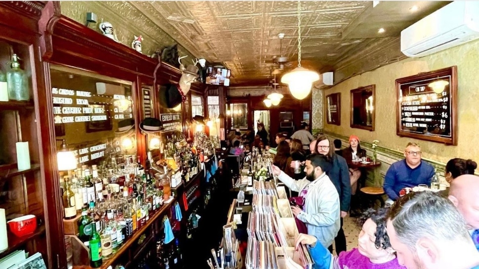 People inside 48 Record Bar