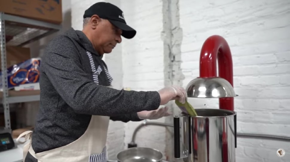 Pedro Rodriguez roasting coffee