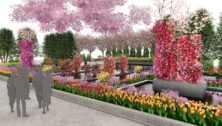 Rendering of the 2024 Philadelphia Flower Show Entrance.