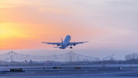 On-time flights are key to an airport's success. Here, an airplane takes of from the Philadelphia International Airport.