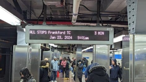 Inside a SEPTA subway station