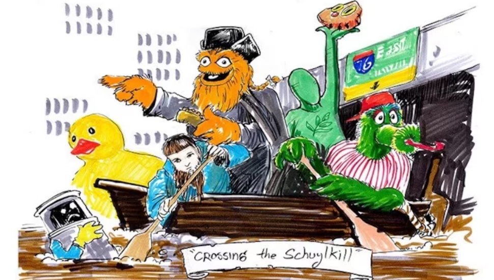 Illustration of "Crossing the Schuylkill"