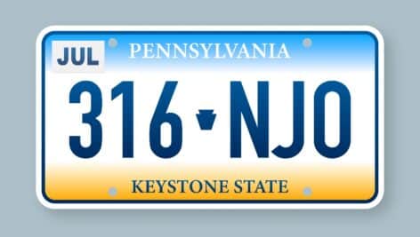 Pennsylvania license plate