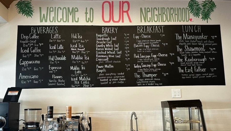 The menu at Winnie's Manayunk
