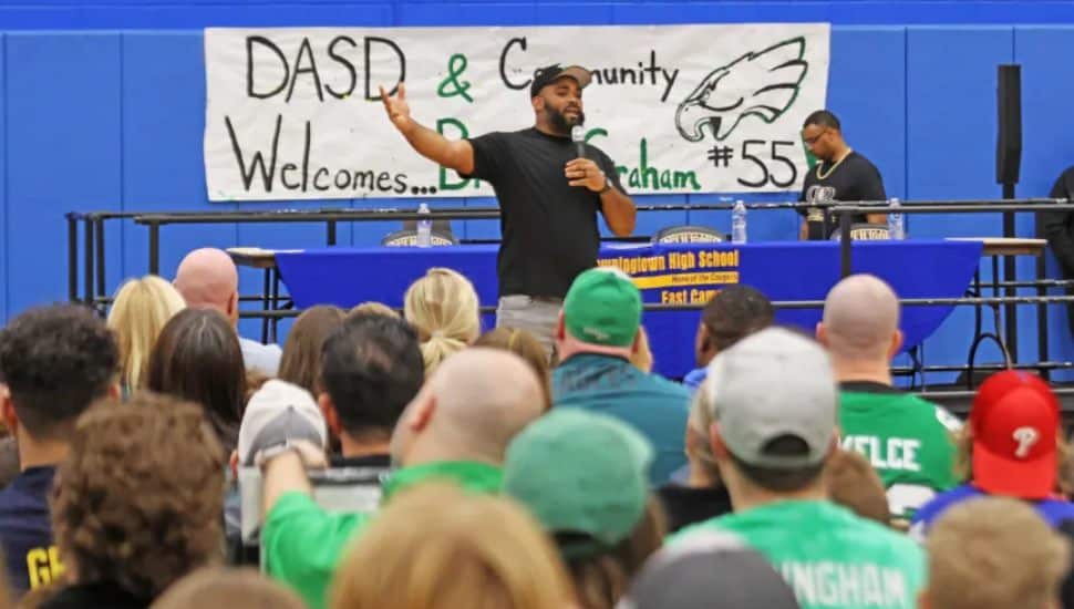 Eagles’ Brandon Graham Visits Downingtown East High, Talks Football and Life to Students