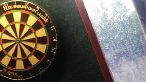 A dart board