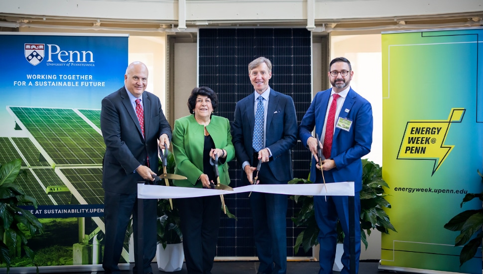 A ribbon cutting at Penn