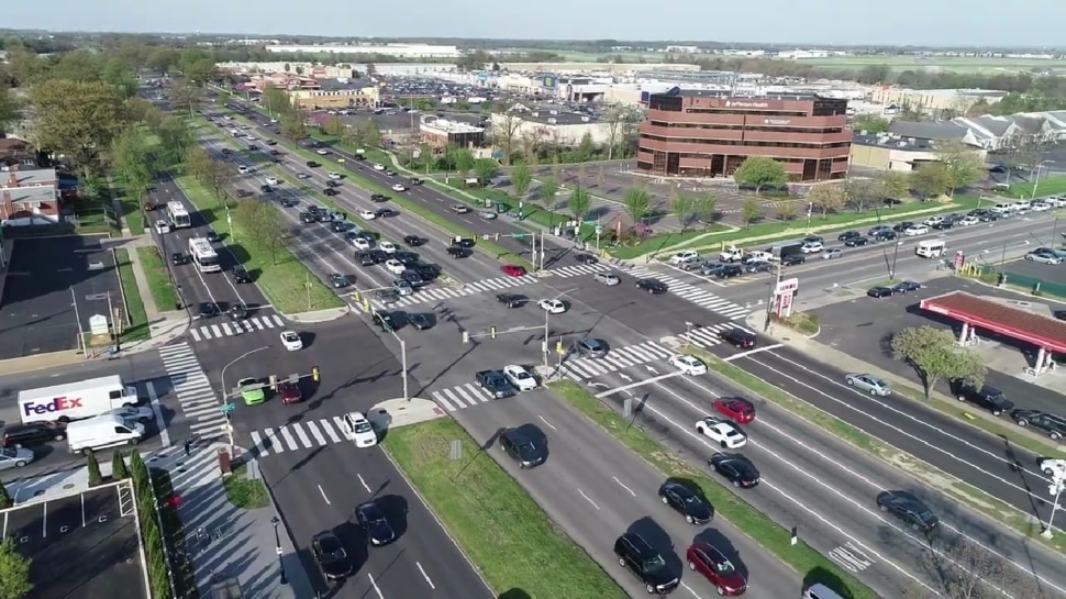 An overhead view of Roosevelt Boulevard