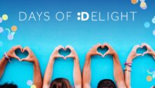 hands making heart shapes lined up in a row with the text "Days of Delight."