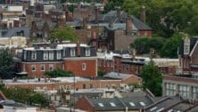 A high angle view of the residential district of Philadelphia.