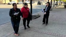 AARP Walk Audit participants evaluating the walking conditions for all on North Broad Street in Philadelphia.