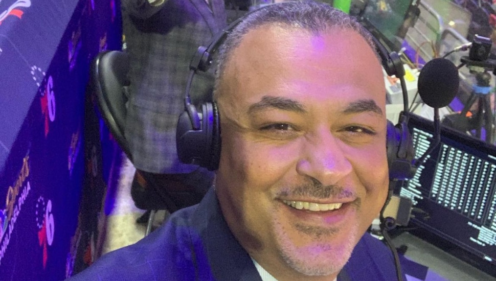 Alaa Abdelnaby in the booth