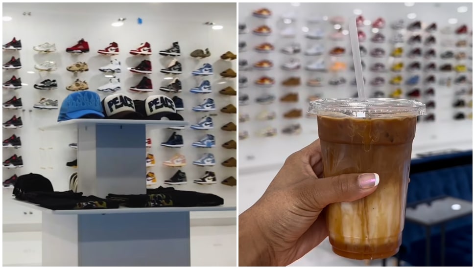 Sneakers and an iced coffee from Encanto