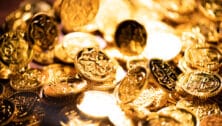 An array of shiny, gold coins