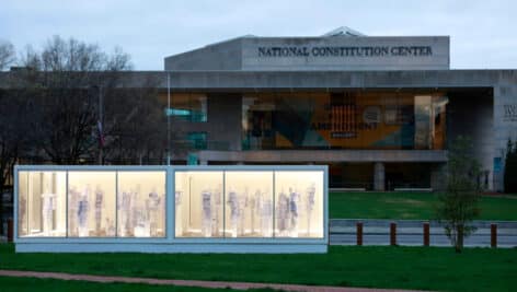 Installation outside the National Constitution Center