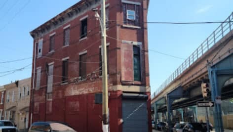 Exterior of the building used in Rocky films to depict Mighty Mick's Gym.