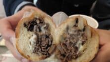 A cheesesteak with onions from Nihonbashi Philly