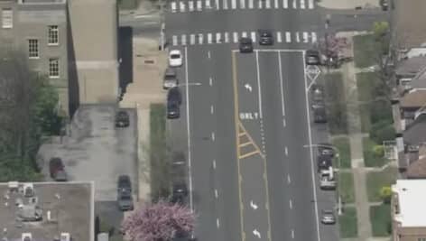 An overhead view of North Broad Street.