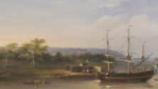 A portrait of a boat on the Delaware River