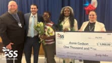 Annie Gadson honored with $1,000 check.