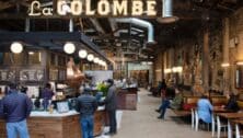 Customers inside La Colombe.