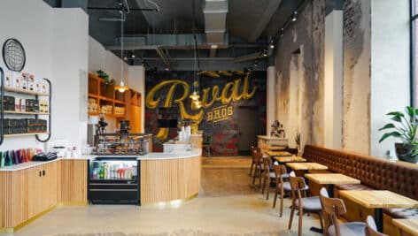 Inside Rival Bros. Coffee.