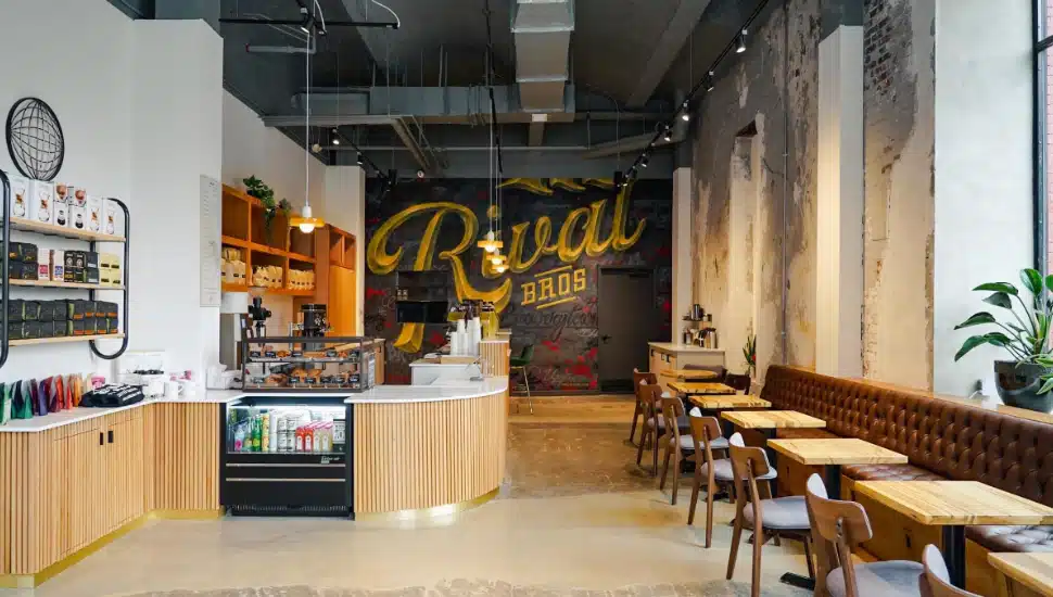 Inside Rival Bros. Coffee.