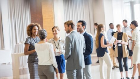 Group of professionals at a networking event.